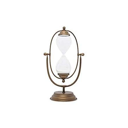 Creative Co Op 装飾アンティークメタルホワイトサンド砂時計 ゴールド Ec0134 全商品オープニング価格