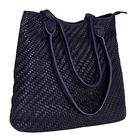 高品質の人気 Washed Braided Blue Alice Valeria Antonio Leather Women for HandBag ボディバッグ