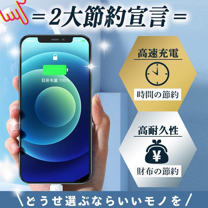 iPhone 充電ケーブル 充電器 アイフォン充電ケーブル タイプc ケーブル ライトニングケーブル USB type-c 急速充電 ライトニング スマホ データ転送 |  | 08