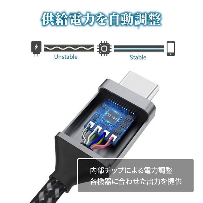 タイプC ケーブル 充電ケーブル 2m USB Type-C 100W 急速 スマホ 充電器 iPhone 15 pro PD type-c 変換 1m iPad Mac データ転送 | ブランド登録なし | 06