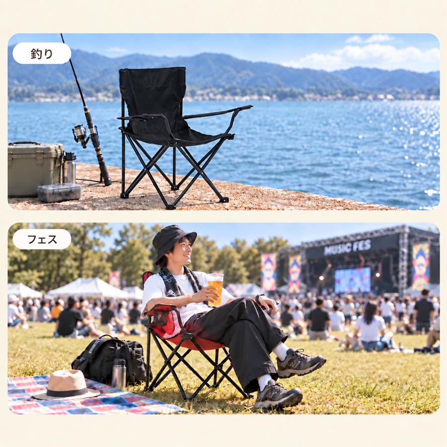 アウトドア チェア 折りたたみ椅子 軽量 コンパクト キャンプ 椅子 携帯椅子 アウトドアチェア キャンプチェア 運動会 持ち運び | ブランド登録なし | 11