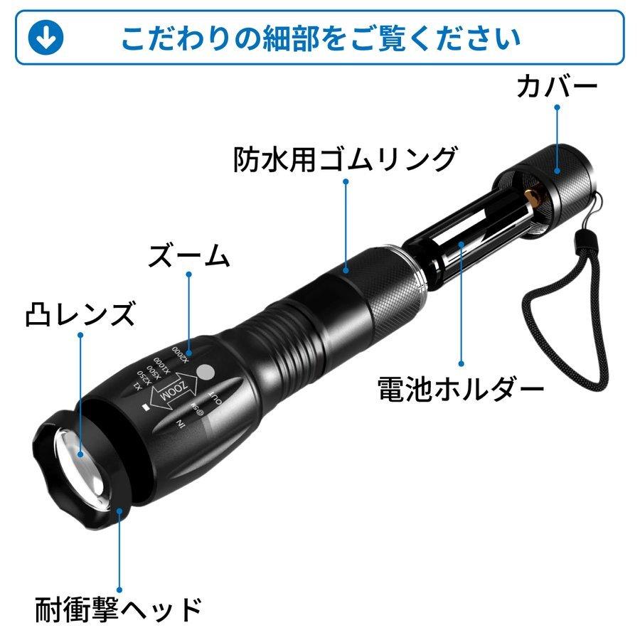 懐中電灯 LED 強力 軍用 最強 ledライト 防災グッズ 小型 高輝度
