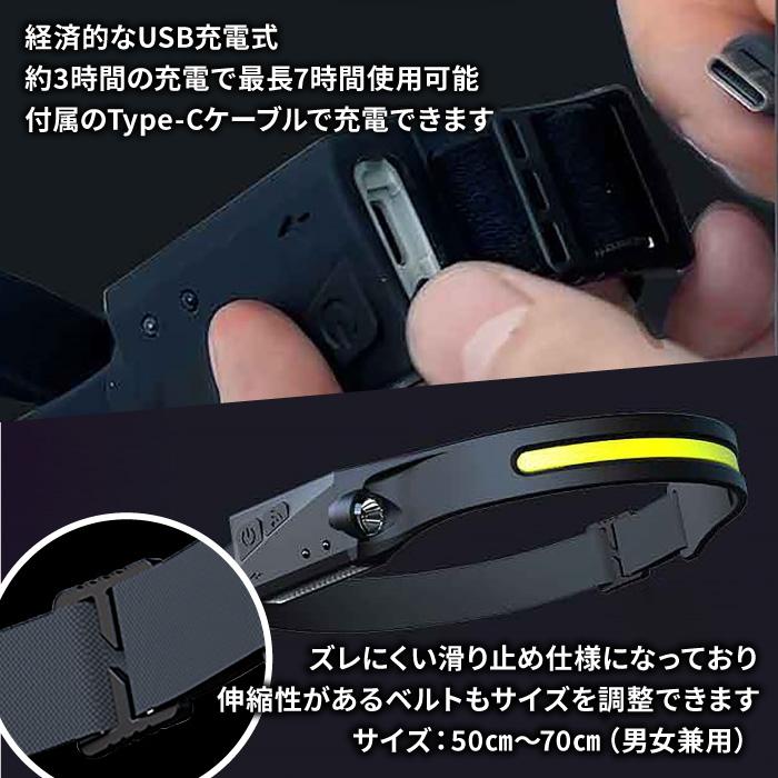 ヘッドライト 充電式 作業灯 led 充電式 防災グッズ LEDヘッドライト 明るい ledライト ヘッドランプ ヘルメットライト アウトドア 登山 懐中電灯 | ブランド登録なし | 09