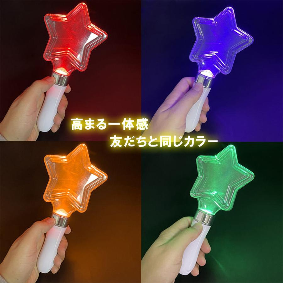 ペンライト コンサート led 電池 強力 星 明るい カラーチェンジ ピンク 黄色 緑 赤 青 紫 ライト スター 15色 高輝度 ライブ 星型 | ブランド登録なし | 04