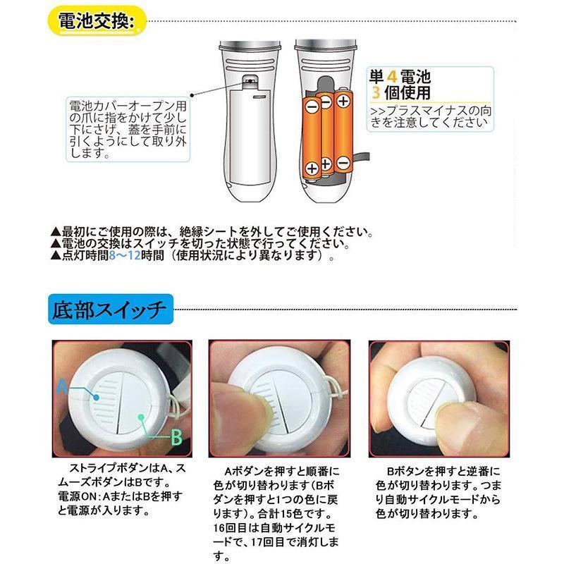 ペンライト コンサート led 電池 強力 星 明るい カラーチェンジ ピンク 黄色 緑 赤 青 紫 ライト スター 15色 高輝度 ライブ 星型 | ブランド登録なし | 07