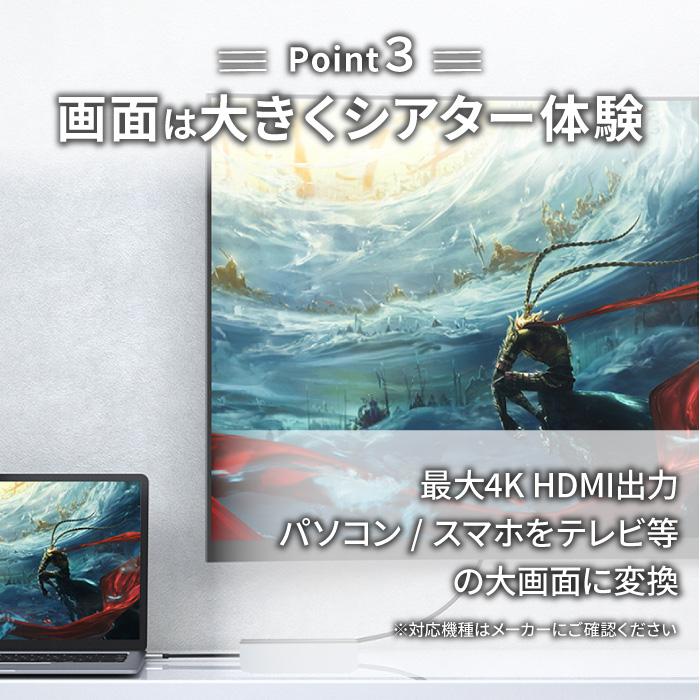 USBハブ 3.0 sdカードリーダー USB3.0 ハブ Type-C 車 7in1 7ポート 薄型 HDMI 4K micro SD 高速 Macbook Windows ノートPC | ブランド登録なし | 04