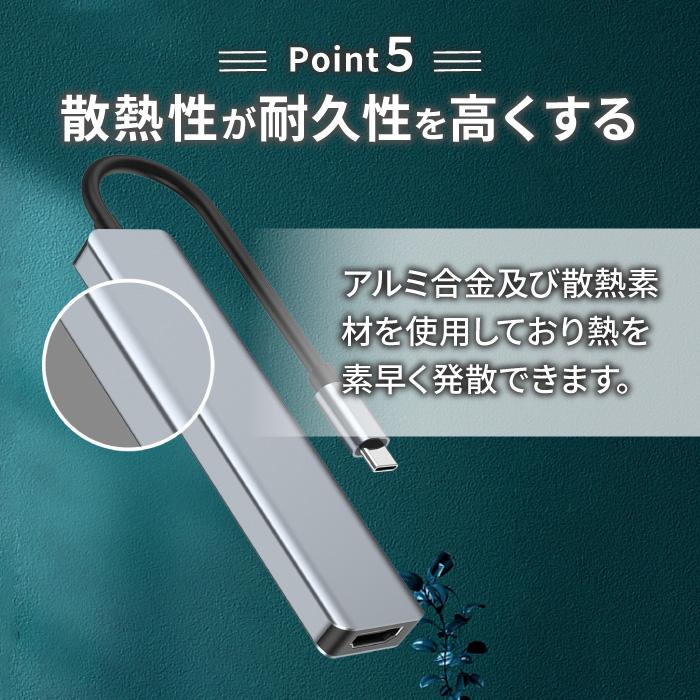 USBハブ 3.0 sdカードリーダー USB3.0 ハブ Type-C 車 7in1 7ポート 薄型 HDMI 4K micro SD 高速 Macbook Windows ノートPC | ブランド登録なし | 07