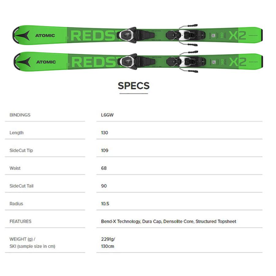 ATOMIC（アトミック） 2022 ATOMIC REDSTER X2 + L 6 GW SKI Jrスキー