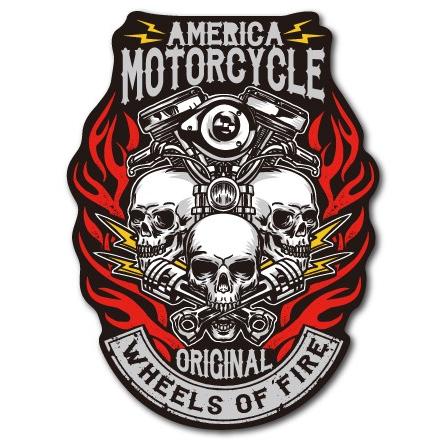 バイカーステッカー BIKER STICKER バイク ハーレー ヘルメット WHEELS