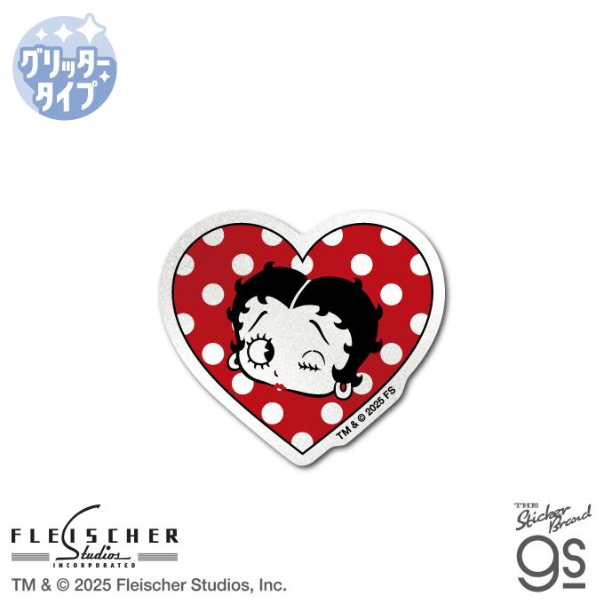 BETTY BOOP(TM) グリッターダイカットステッカー 水玉ハート ベティー