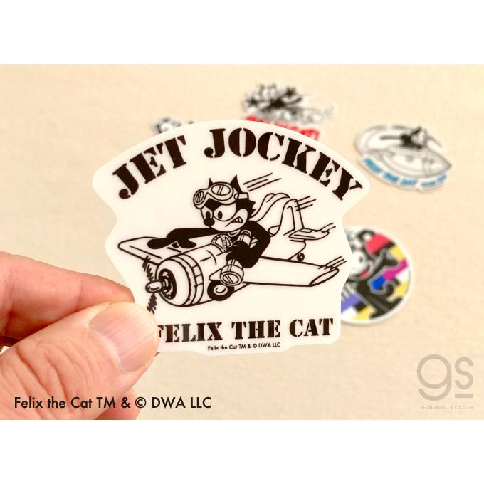 FELIX 透明ステッカー JET JOCKEY クラシックイラスト ユニバーサル キャラクターステッカー 黒猫 Cat フィリックス・ザ・キャット FLX025｜we-love-sticker｜02