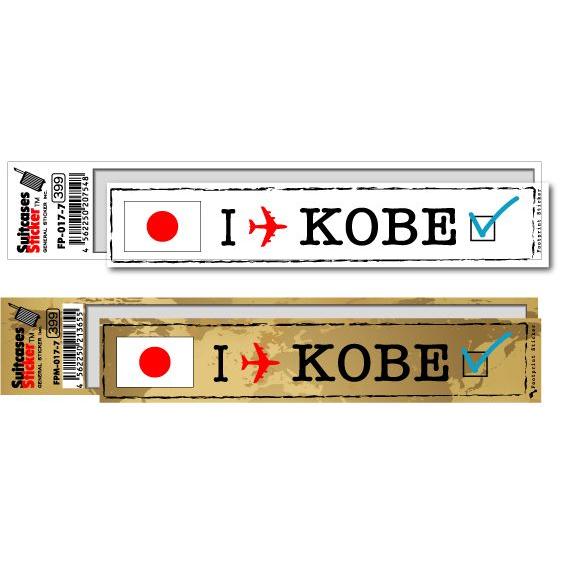 地球のひと様桃レッド ゴールド ラベル ステッカー フットプリントステッカー FP017-07 神戸 KOBE スーツケース