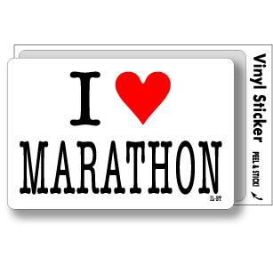 アイラブステッカー ILBT036 I love MARATHON マラソン｜we-love-sticker