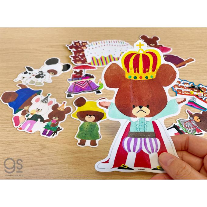 くまのがっこう Lサイズ 王冠 キャラクターステッカー ジャッキー くま