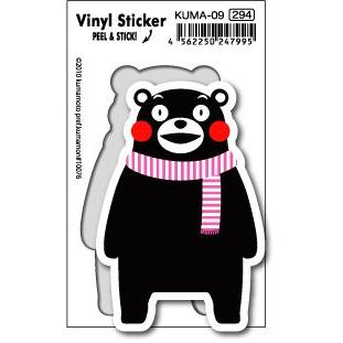 KUMA09 くまモンステッカー ピンク マフラー : ゼネラルステッカー