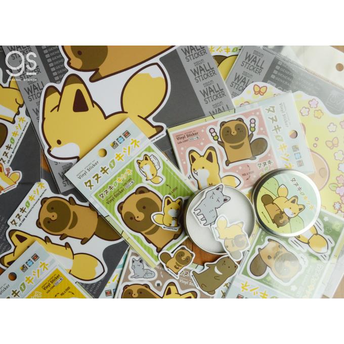 タヌキとキツネ キャラクターステッカー タヌキ SNS 漫画 コミック