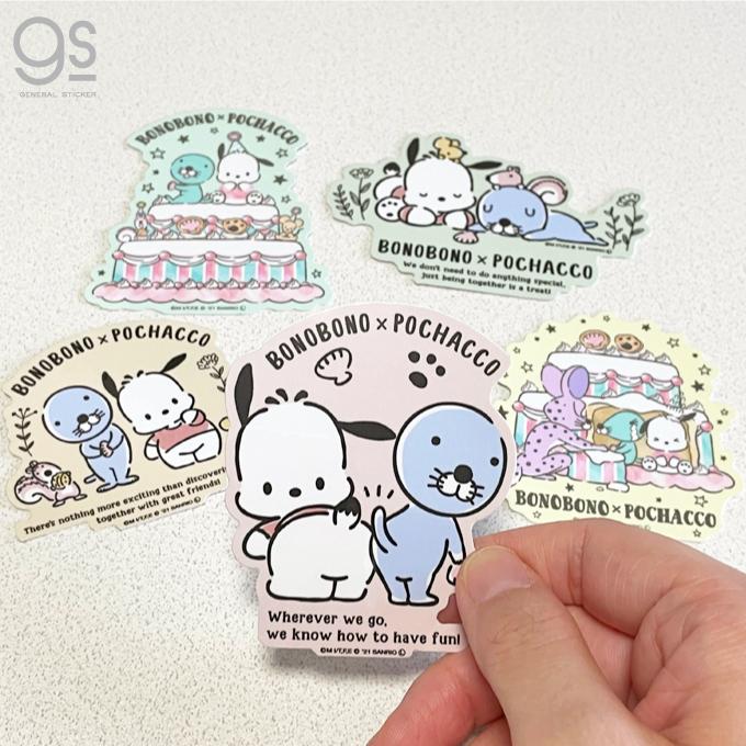 全日本送料無料 ぼのぼの×ポチャッコ しまっちゃうからね キャラクターステッカー サンリオ コラボ BONOBONO アニメ ダイカット 人気 かわいい LCS1413 gs 公式グッズ サンリオ キャラクターミックス 21 シールパック DM便可