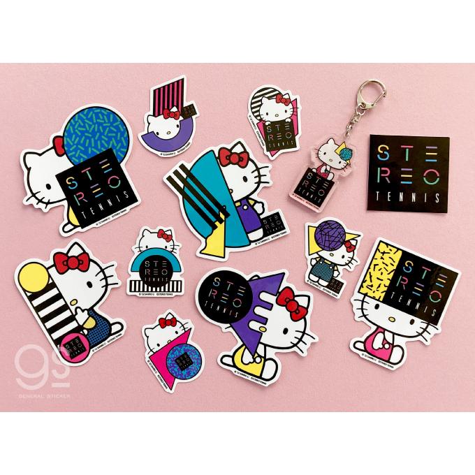 ハローキティ×ステレオテニス ステッカー&キーホルダーセット アクリル