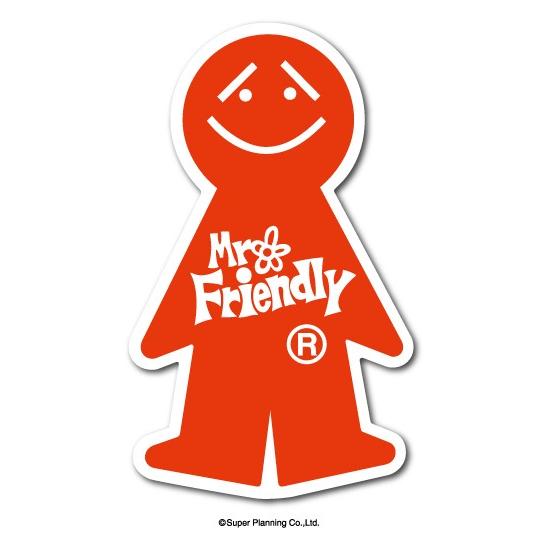 Mr.Friendly ミニステッカー 赤 レッド ミスターフレンドリー