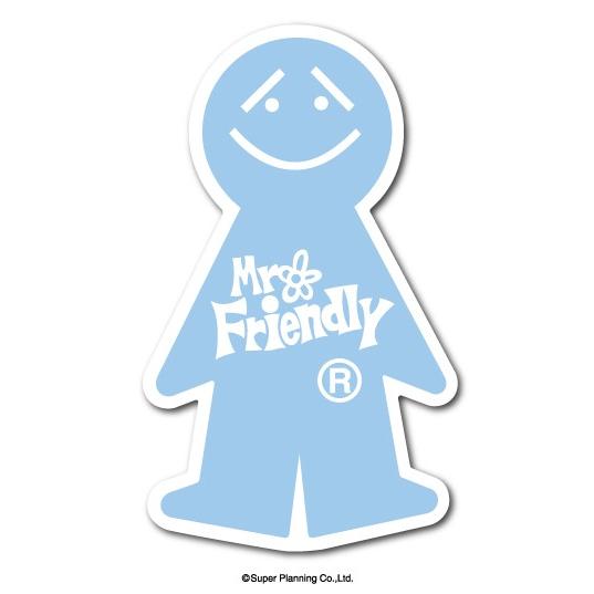 Mr.Friendly ミニステッカー 水色 ライトブルー ミスターフレンドリー