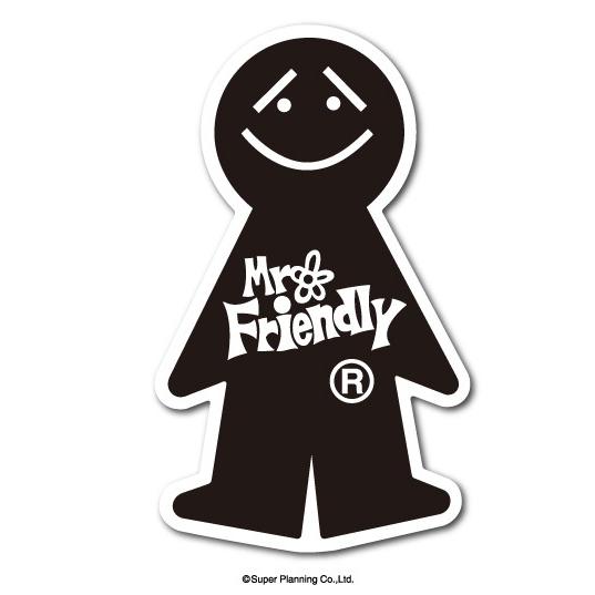 Mr.Friendly ミニステッカー 黒 ブラック ミスターフレンドリー