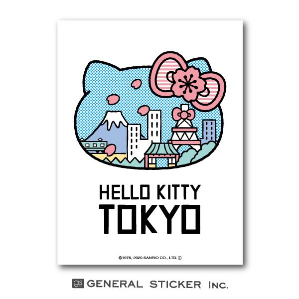 ハローキティ TOKYO 東京 白 ステッカー イラスト サンリオ
