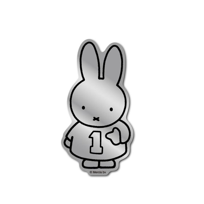 miffy ミッフィー 1 シルバー 鏡面タイプ キャラクターステッカー 絵本 イラスト かわいい こども うさぎ うさこちゃん 人気 MIF013 gs 公式グッズ｜we-love-sticker