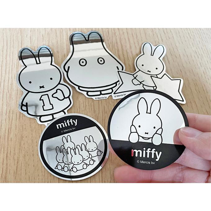 miffy ミッフィー 1 シルバー 鏡面タイプ キャラクターステッカー 絵本 イラスト かわいい こども うさぎ うさこちゃん 人気 MIF013 gs 公式グッズ｜we-love-sticker｜02