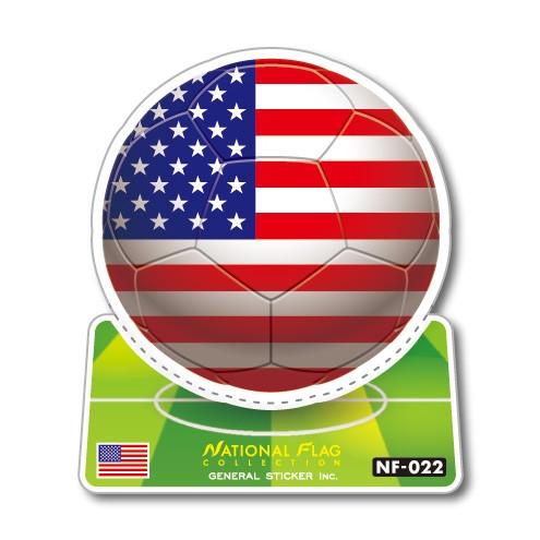 サッカーボールステッカー アメリカ AMERICA NF022 スポーツステッカー 
