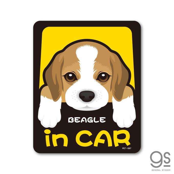ペットステッカー BEAGLE in CAR ビーグル ドッグインカー 車 ペット 愛犬 DOG イラスト 全25犬種 PET067 gs ステッカー  グッズ :PET-067:ゼネラルステッカー - 通販 - Yahoo!ショッピング