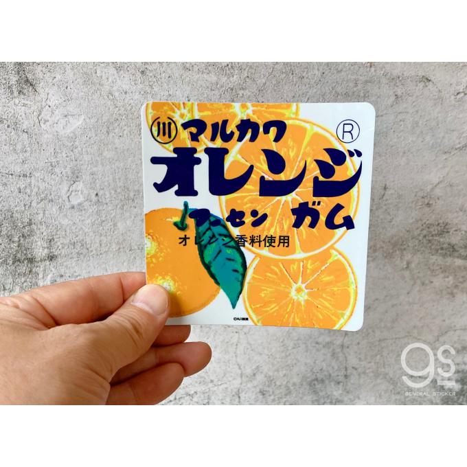 レトロ駄菓子 車用ステッカー オレンジフーセンガム マルカワ ガム