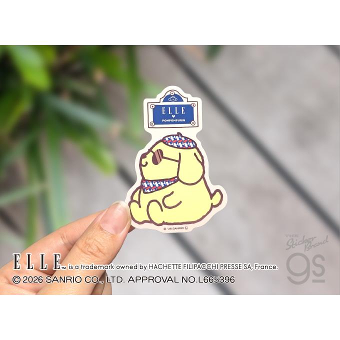 ELLE×ポムポムプリン ダイカットステッカー 集合 サンリオ sanrio