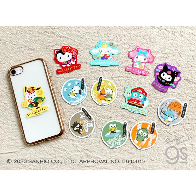 全6種セット サンリオキャラクターズ 和モチーフ ミニステッカー