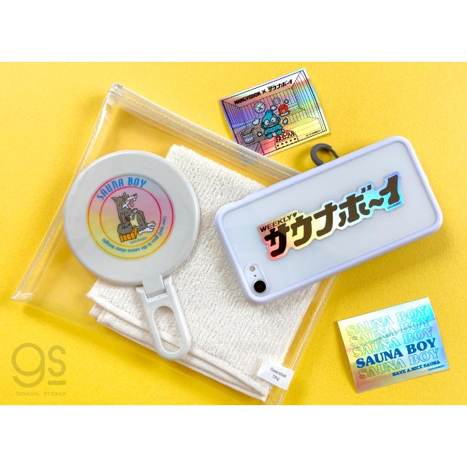 サウナボーイ ビッグサイズステッカー ロゴ ピンク 90年代 平成ポップ