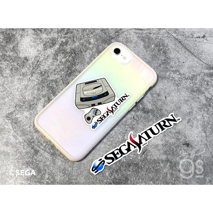  上海限定 ラテ（全新・袋付き・ステッカー・メダル付き） セガハード ダイカットステッカー SEGASATURN ロゴ SEGA セガ カード