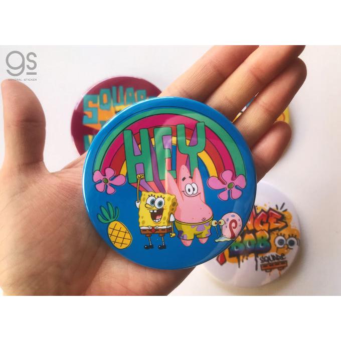 スポンジ・ボブ 76mm缶バッジ HEY アメリカ アニメ キャラクター缶