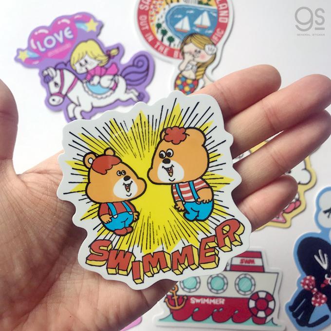 Swimmer Love キャラクターステッカー スイマー ブランド イラスト かわいい パステル レトロ 雑貨 Swm011 Gs 公式グッズ Swm 011 ゼネラルステッカー 通販 Yahoo ショッピング