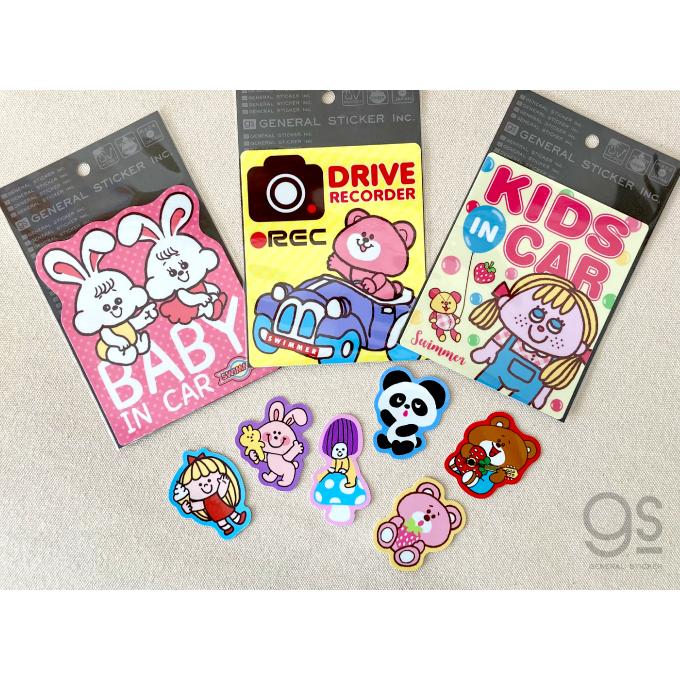 SWIMMER うさぎ ピンク ミニ キャラクターステッカー スイマー