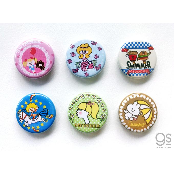 全6種セット SWIMMER 22mm缶バッジ マスクにつける缶バッジ