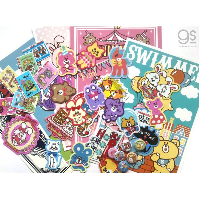 全7種セット Swimmer ミニステッカー まとめ買い キャラクターステッカー スイマー ブランド イラスト かわいい パステル レトロ 雑貨 Swmset05 Gs 公式 Swm Set05 ゼネラルステッカー 通販 Yahoo ショッピング