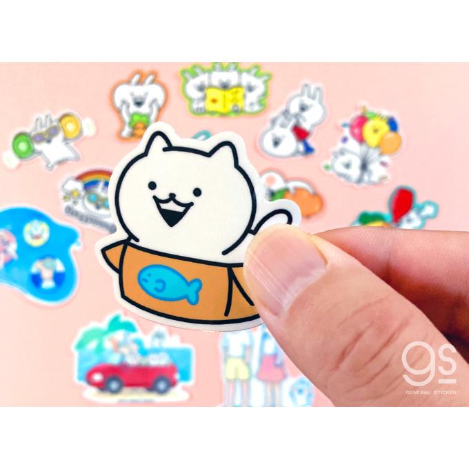 うさぎゅーん ねこぎゅーん ダンボール キャラクターステッカー