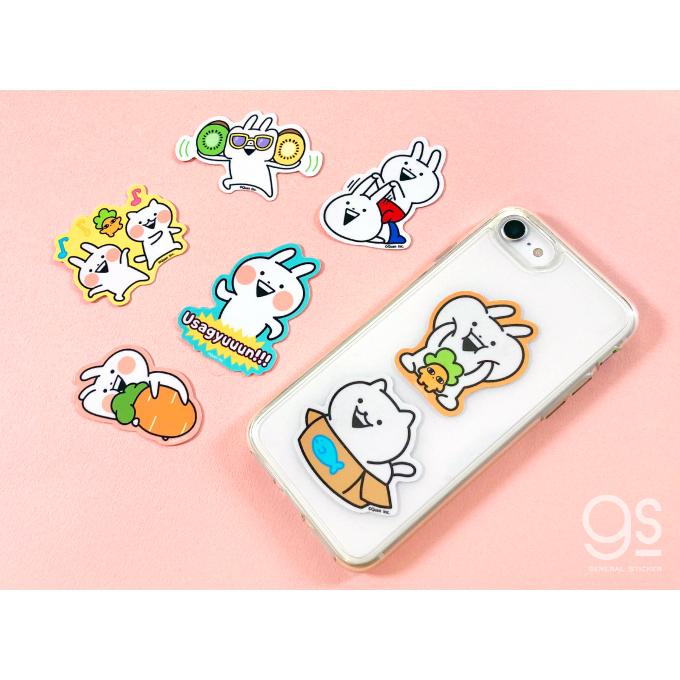うさぎゅーん ねこぎゅーん ダンボール キャラクターステッカー