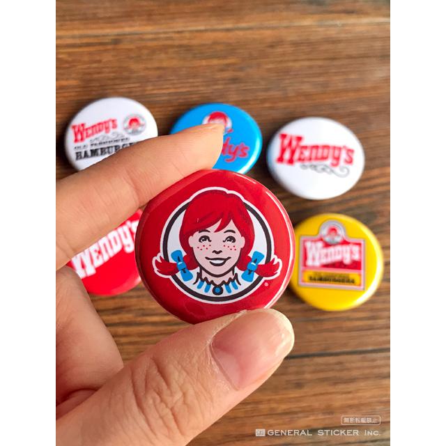 ウェンディーズ 缶バッジ 32mmサイズ WHITE ウェンディーちゃん
