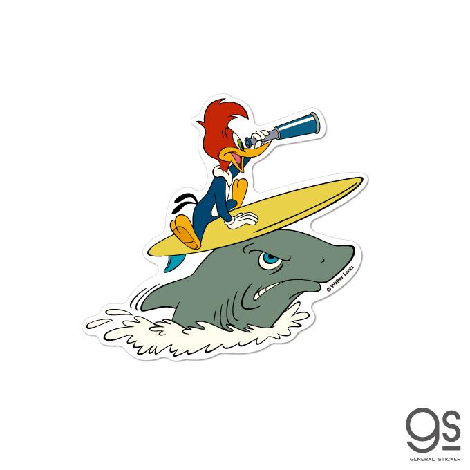 ウッドペッカー ダイカットステッカー サメとサーフィン ユニバーサル