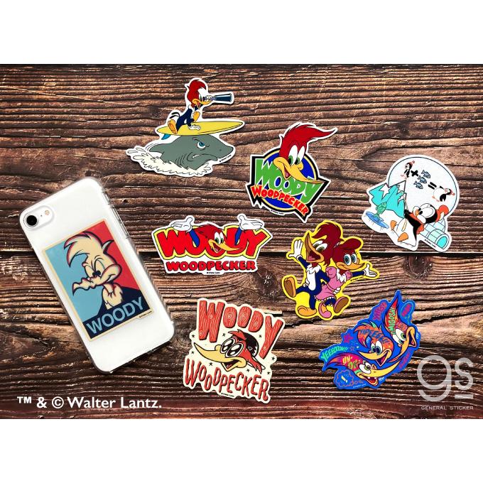 ウッドペッカー ダイカットステッカー WOODY WOODPECKER & FACE