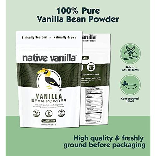 Native Vanilla バニラパウダー バニラ タヒチ 自家製ベーキング アイスクリーム コーヒー 製菓 製パン 約 (56.7 g)｜we-st-villa-ge｜02