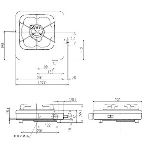 リンナイ ガステーブル 一口コンロ KG-12C(13A) 都市ガス12A/13A用｜we-st-villa-ge｜02