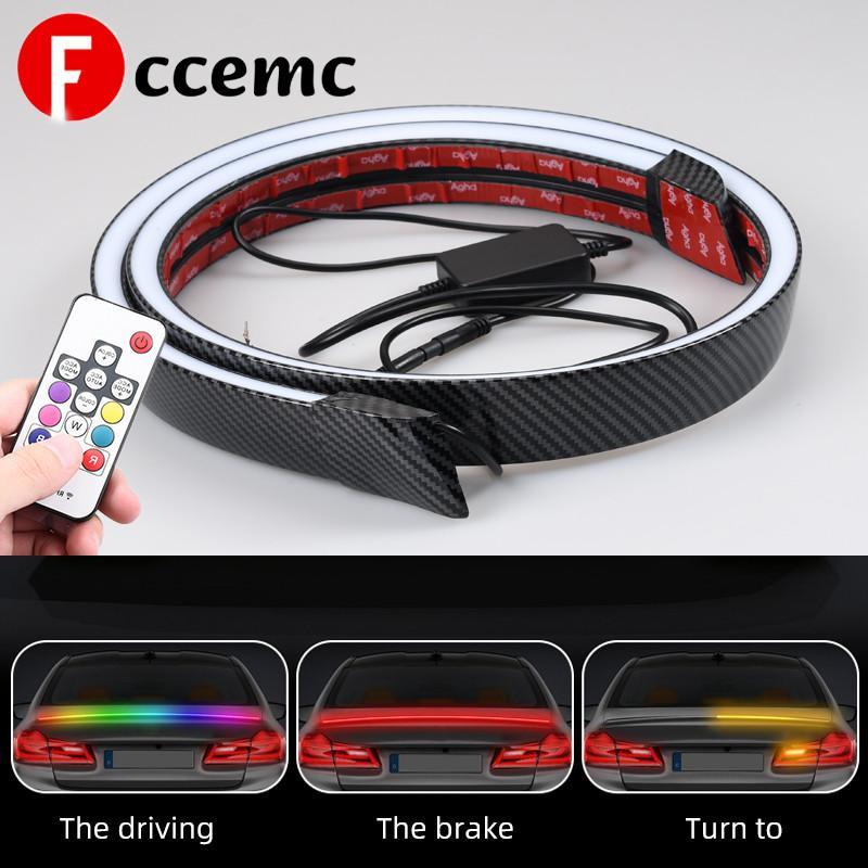 汎用型カーボンファイバーカーテールライト,カラフルな運転LEDライト,ターンシグナル,リモートブレーキライト,回転式テールライト