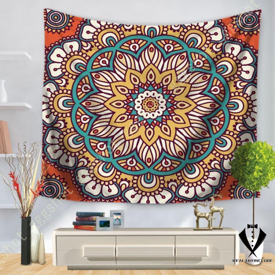 タペストリー ボヘミアンのマンダラ インドの曼荼羅 おしゃれ壁掛け パーティー 多機能 ファブリック装飾用品 背景布 部屋 北欧風 伝統的 壁