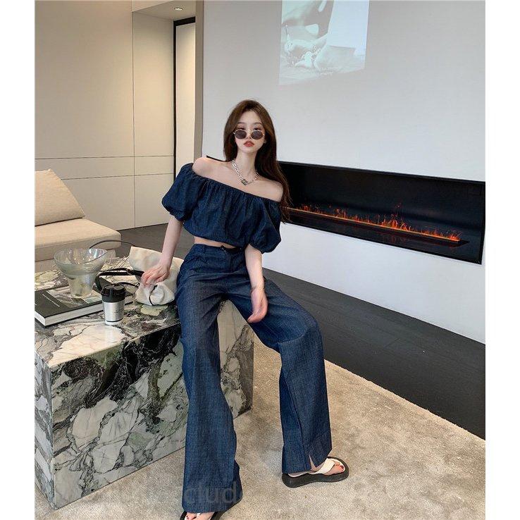 日本未入荷 セットアップ レディース ファッション 代 30代 40代 50代 カットソー 女性 カジュアル 春 夏服 秋 デニムオフショル ストレートジーンズ 半袖 Ocjapan Com Mm
